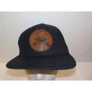 DIAMOND DIGGERS Leather Patch Snapback Black Mesh Trucker Hat Ball Cap